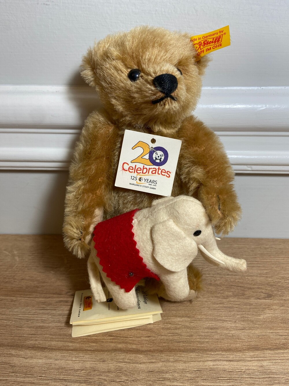 Steiff 669118 Ted and Ellie 1909 USA Festival 20cm Collectible Bear & Elephant